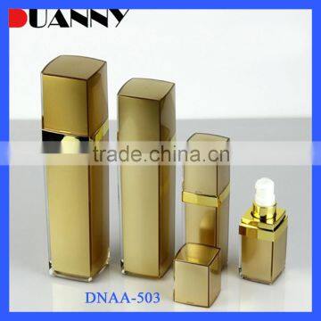 50Ml Cosmetic Sprayer Square Airless Bottle,Gold Airless Pump Bottle