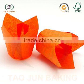 Disposable Baking Cups Cupcake Liners Tulip Shaped Solid Color Cups for Cake Bread photo-3