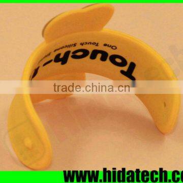 Promotional customized printed silicone phone stand with 3M sticker