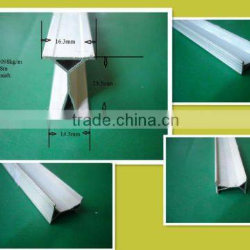 16.3mm*23.5mm*14.3mm aluminum bending rail profile for curtain