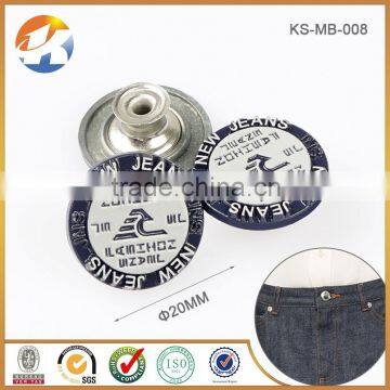 Engraved Logo With Blue Flat Metal Buttons Covers For Clothing