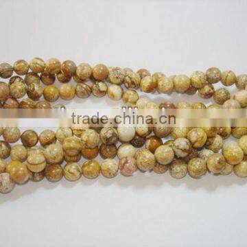 Wholesale gemstone picture jasper round beads jewelry