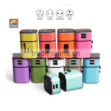 hot sell 5v 6a multipurpose travel adapter with usb charger white black color