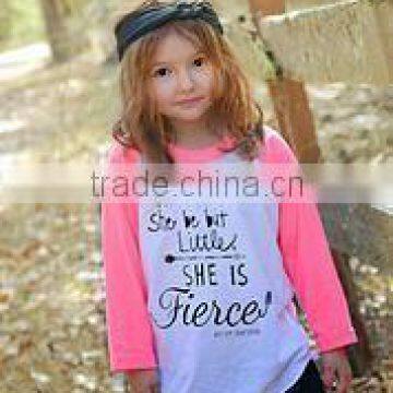 Digitally Printed Round-neck Baby Girls Tee Shirts Customized Children Relgan Tee Shirt photo-2