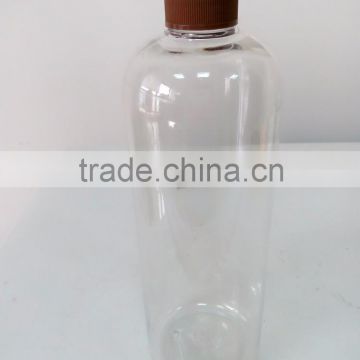 500ml Clear round shoulder Plastic bottle with cap B-1