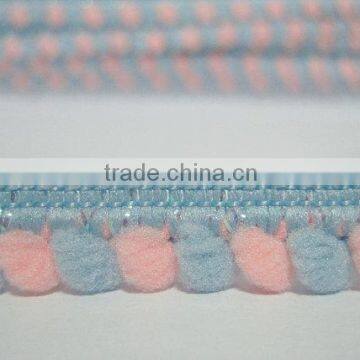 5 Yards Sparkly Two-tone Blue-Peach Pink Mini Pom Pom Trim (pom Size 0.5 Cm), Mini Pom Pom Trim, Pink Trim, Pom Pom, Wholesale t