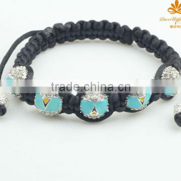 fashion handmade adjustable crystal ball shamballa bracelet