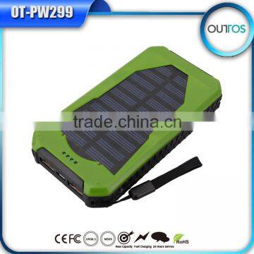 Portable 8000mAh usb power bank mini usb charger cellphone battery solar powered power bank