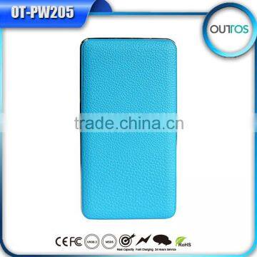 China Market of Electronic Leather Powerful Power Bank External Battery Pack USB Charger