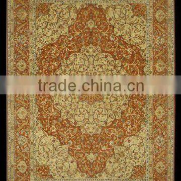 9142,Rust-Gold Haji Jalili carpets made with fine wool