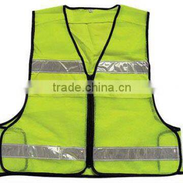 fluo-yellow reflective vest with oxford fabric