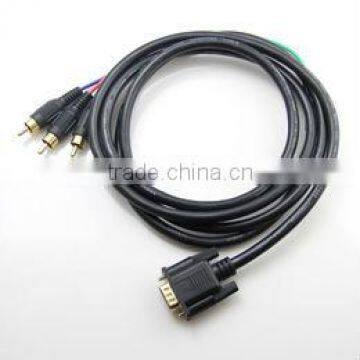 Gold Plated VGA DB15 to 3 RCA Audio Video Cable