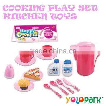 Girls Colorful Mini Kitchen Cooking Play Set Toys