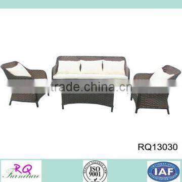 Garden Metal Sofa PE Rattan Three Sear Sofa Set