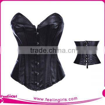 Best Sale China Factory Red Leather Steel Boned Tight Corsets