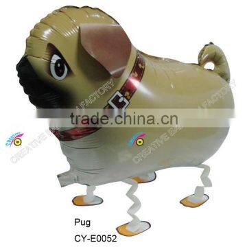 2015 Hot Sale Animal Shaped Walking Pet Balloon Helium Walking Pet Balloon Walking Pug Dog Balloon