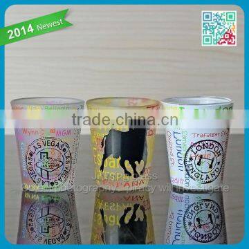 2015 product shot glass different decal logo glass shot cup wholesale