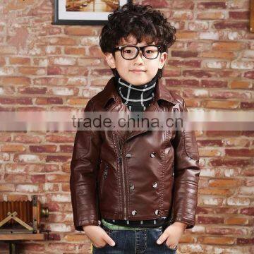 Korean Style hot sell children's fashion thicken leather jacket