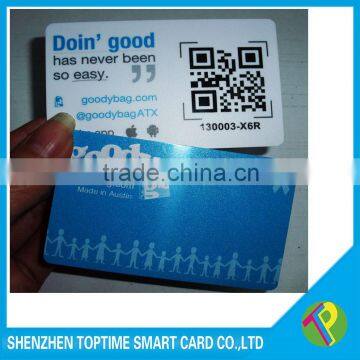 membership card with QR code, plastic membership card, QR code pvc card