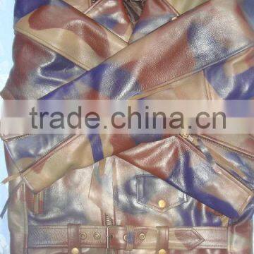 camouflage motorbike leather jacket