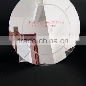 50x50cm round silk-screen frameless glass mirror