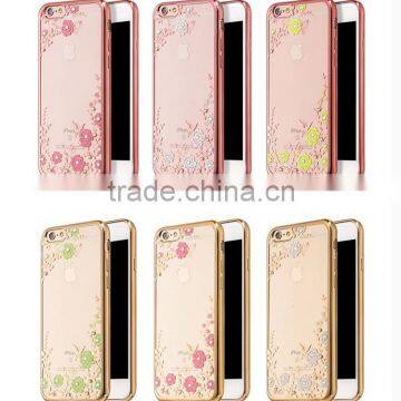 Flowers garden electroplating bumper cell phone case for for iphone 6 6s case many colors