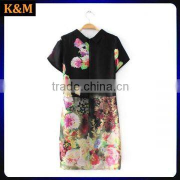 Ladies Shirt Dress Digital Print Dress Chiffon Dres for Women photo-2