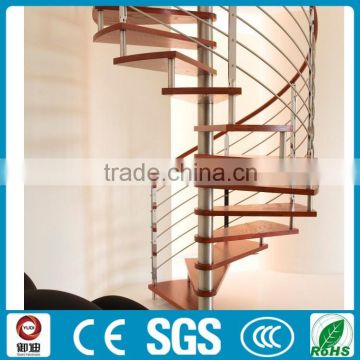 Save space steel wood Circle/spiral/curve stairs design price