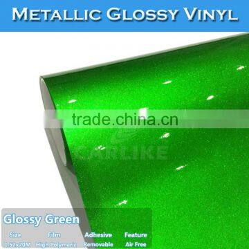 CARLIKE Air Bubble Free Stylish Green Metallic Glossy Car Full Body Vinyl Sticker