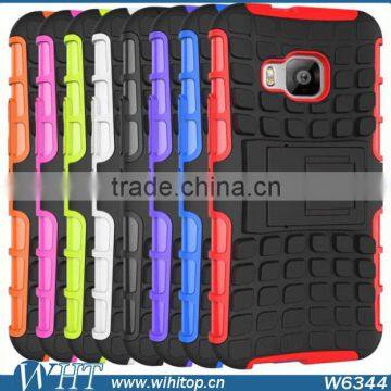 Silicone+ PC Orange Shockproof Case for HTC One M9, With Stand Function photo-2