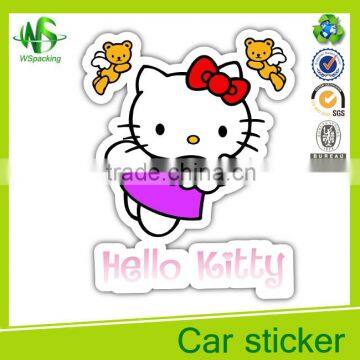 Cute colorful sample car sticker design car sticker hello kitty