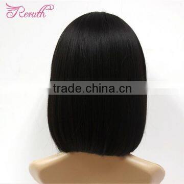 Fashion Black Short Bob Style Cheap Full Lace Human Hair Wig photo-3
