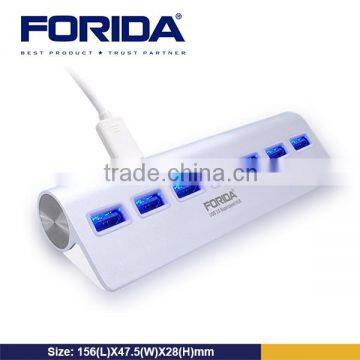 Forida factory High Speed Alunimun LED Indicators - Black 7-Port USB 3.0 usb bluetooth hub