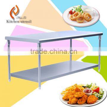 Heavy duty commercial industrial for hotel Restaurant stainless steel kitchen table with under shelf