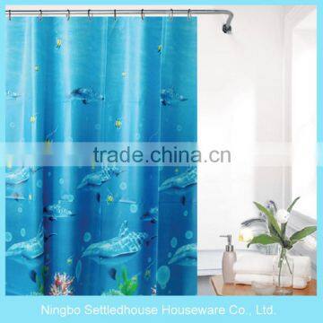 2016 new Colors latest PEVA Aquatic creatures design shower curtain