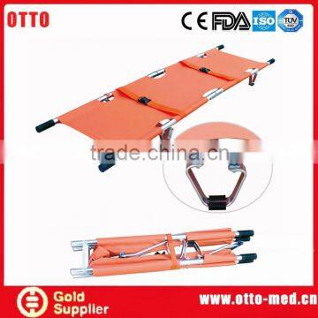 Emergency aluminum foldable stretcher