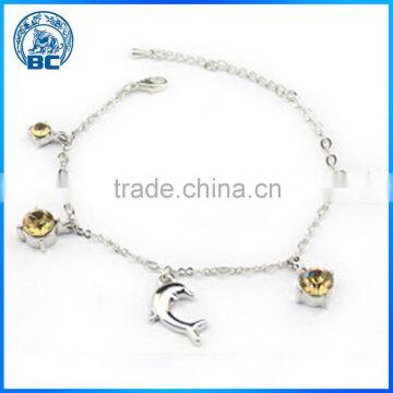 Fashion Jewelry Multicolor Selection Dolphins Alloy Bracelet Crystal Bracelet