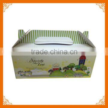 high quality custom picture corrugated carton box with handle