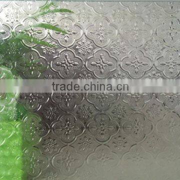 3mm clear Flora patterned glass for internal decoration