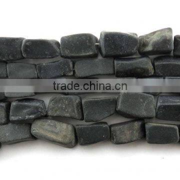 Black Agate Hand Knapped Rectangle Nuggets