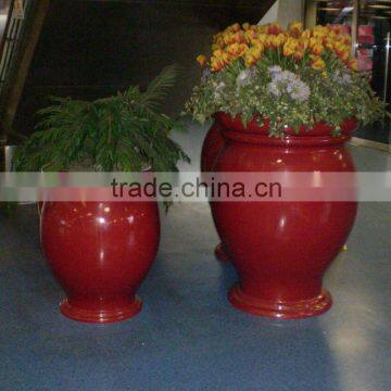 fiberglass indoor pot,hotel hall pot,easy shape,shine finishing