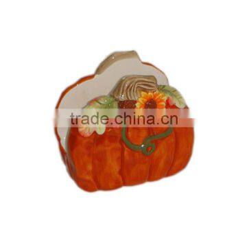 Ceramic Wholesale FDA Table Decoration Pumpkin Napkin Holder