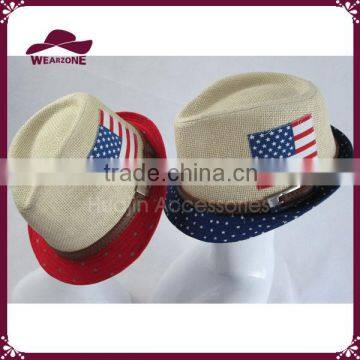 American Flag & Star Design Fedora Hat