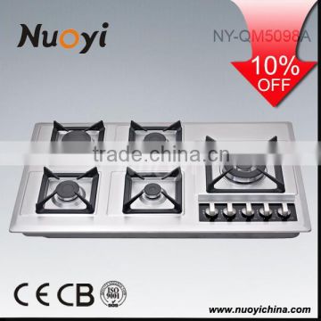 New Style!! Manaul Ignition 5 burner gas cooker with oven Factory Manufacturer