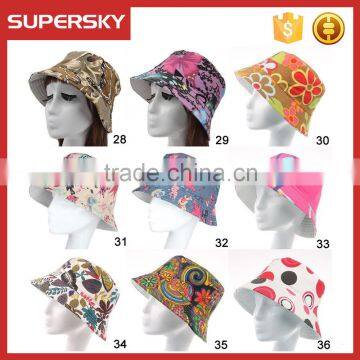 A-1549 Outdoor Women Tropic Hat Lightweight Floral Sun Hat Summer Floppy Bucket Hat