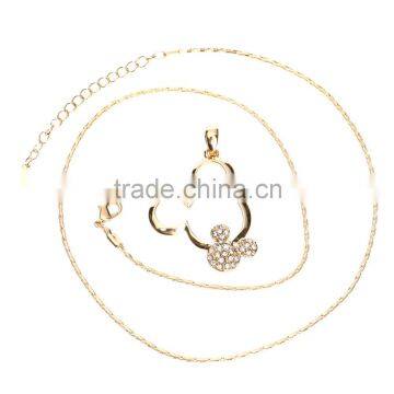 Cartoon Animal Designs Pendant 18k White/Yellow Gold Plated Austrian Crystal Rhinestone Alloy Chain Statement Necklace photo-5