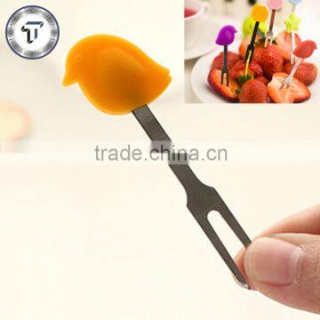 Cute bird shape stainless steel fruit fork