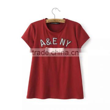 cheap china wholesale clothing cotton round collar t shirt for girls