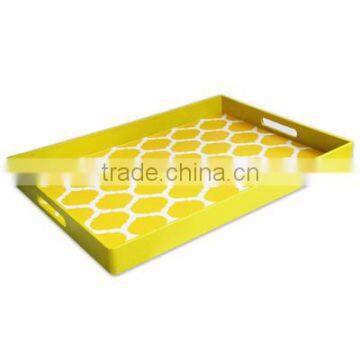 High quality Garden Lattice Rectangular lacquer serving tray table