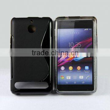 S line design TPU skin case for Sony Xperia E1